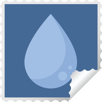 raindrop graphic square sticker stamp vector