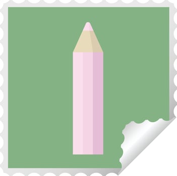 pink coloring pencil graphic square sticker stamp vector