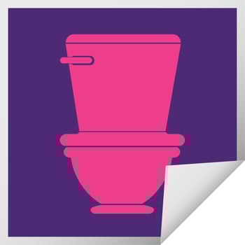 toilet square peeling sticker vector illustration