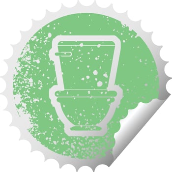 distressed sticker icon illustration of a toilet vector