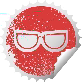 spectacles graphic distressed sticker illustration Icon vector