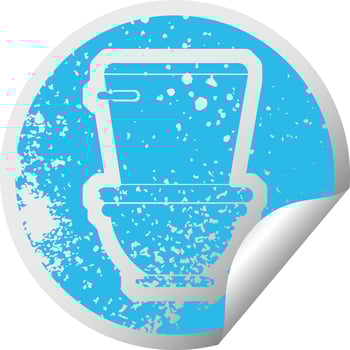 distressed sticker icon illustration of a toilet vector