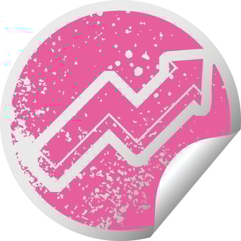 performance arrow graphic distressed sticker illustration icon vector