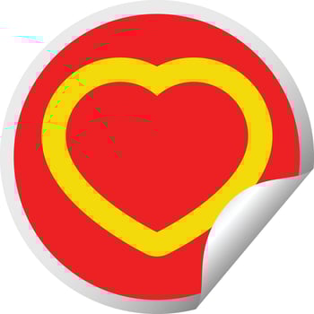 heart graphic vector circular peeling sticker