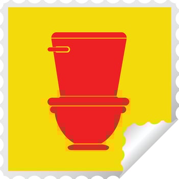 toilet square peeling sticker vector illustration
