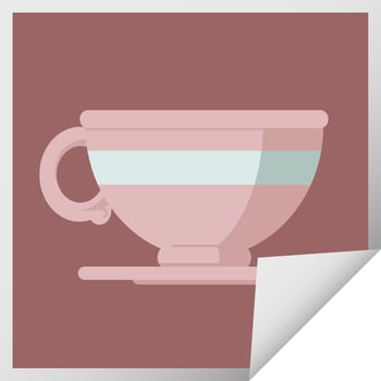 coffee cup graphic vector illustration square sticker