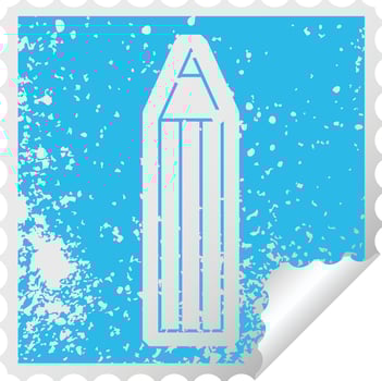 distressed sticker icon illustration of a pencil vector