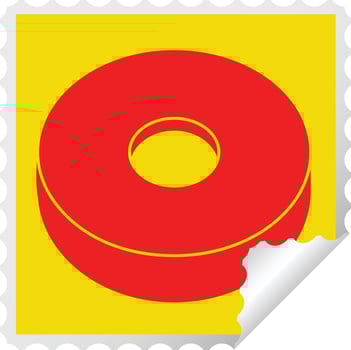 donut graphic vector square peeling sticker