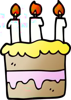 vector gradient illustration cartoon birthday cake