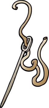 vector gradient illustration cartoon needle and thread