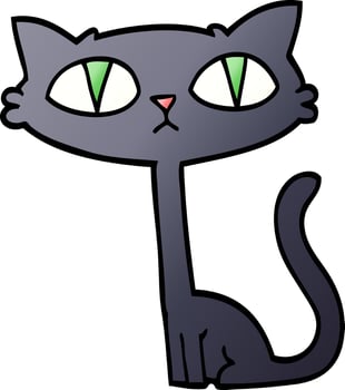 vector gradient illustration cartoon halloween black cat