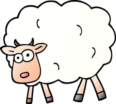 vector gradient illustration cartoon sheep