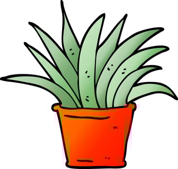 vector gradient illustration cartoon house plant