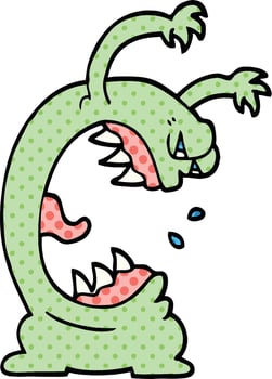 comic book style cartoon monster vector