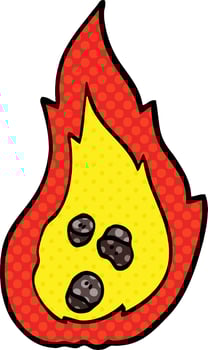 comic book style cartoon burning coals vector