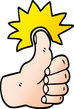 vector gradient illustration cartoon thumbs up symbol