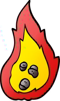 vector gradient illustration cartoon burning coals