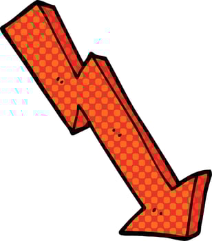 comic book style cartoon business loss arrow vector