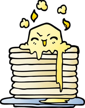 vector gradient illustration cartoon butter melting on pancakes