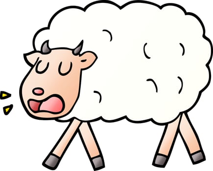 vector gradient illustration cartoon sheep