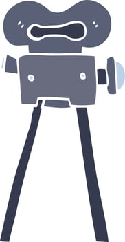 flat color illustration cartoon film camera vector