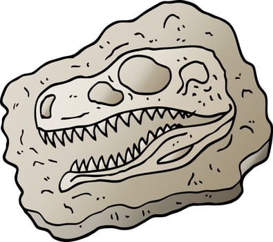 vector gradient illustration cartoon ancient fossil