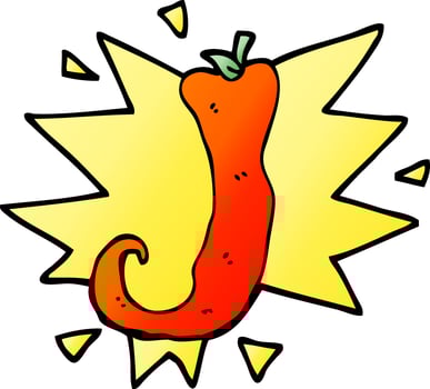 vector gradient illustration cartoon red hot chili