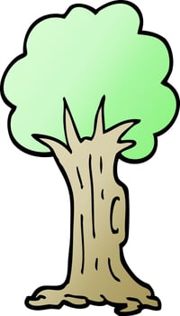 vector gradient illustration cartoon tree