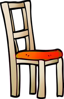 vector gradient illustration cartoon wooden chair