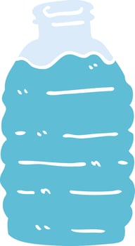 flat color illustration cartoon water bottle vector