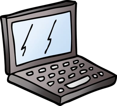 vector gradient illustration cartoon laptop computer