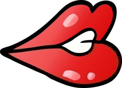 vector gradient illustration cartoon pouting lips
