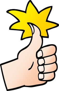 vector gradient illustration cartoon thumbs up symbol