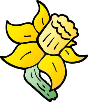 vector gradient illustration cartoon daffodil