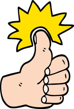 hand drawn doodle style cartoon thumbs up symbol vector