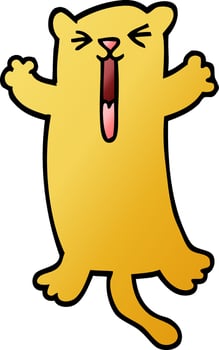 vector gradient illustration cartoon happy cat