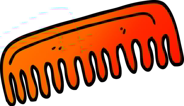 vector gradient illustration cartoon hair comb