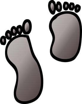 vector gradient illustration cartoon foot prints