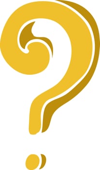 flat color illustration cartoon question mark vector