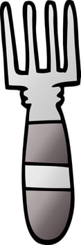 vector gradient illustration cartoon fork