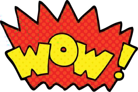 comic book style cartoon word wow vector