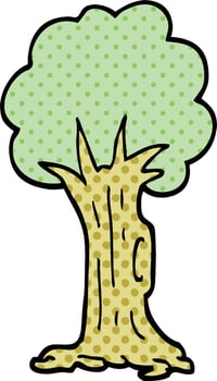 comic book style cartoon tree vector