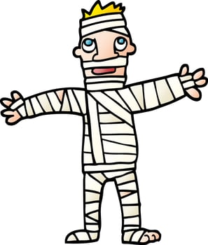 vector gradient illustration cartoon man in bandages