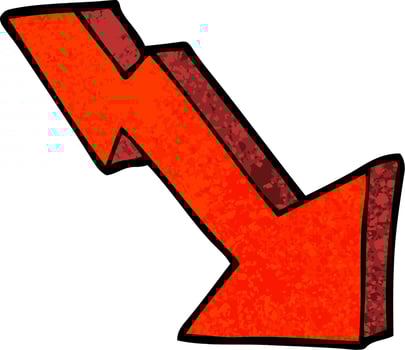 grunge textured illustration cartoon business loss arrow vector