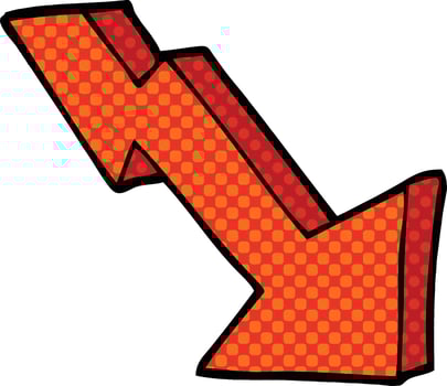 comic book style cartoon business loss arrow vector