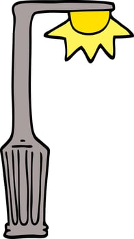 hand drawn doodle style cartoon lamp post vector
