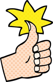 comic book style cartoon thumbs up symbol vector