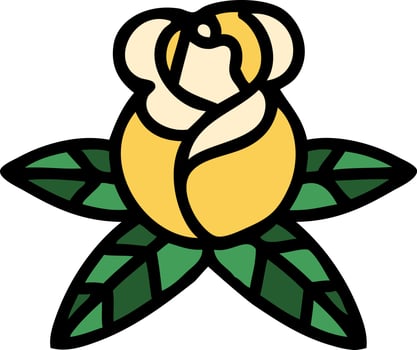 traditional tattoo of a single rose vector