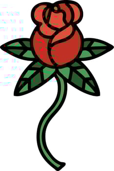 traditional tattoo of a rose vector