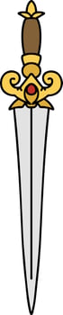 traditional tattoo of dagger vector